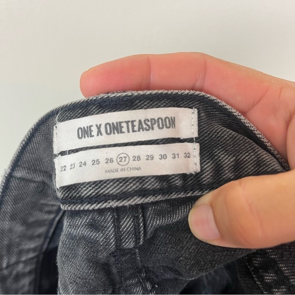 ONE TEASPOON Rollers Low Waist Long Rise Extreme Curved Raw Hem Denim Shorts 26 - Picture 5 of 7